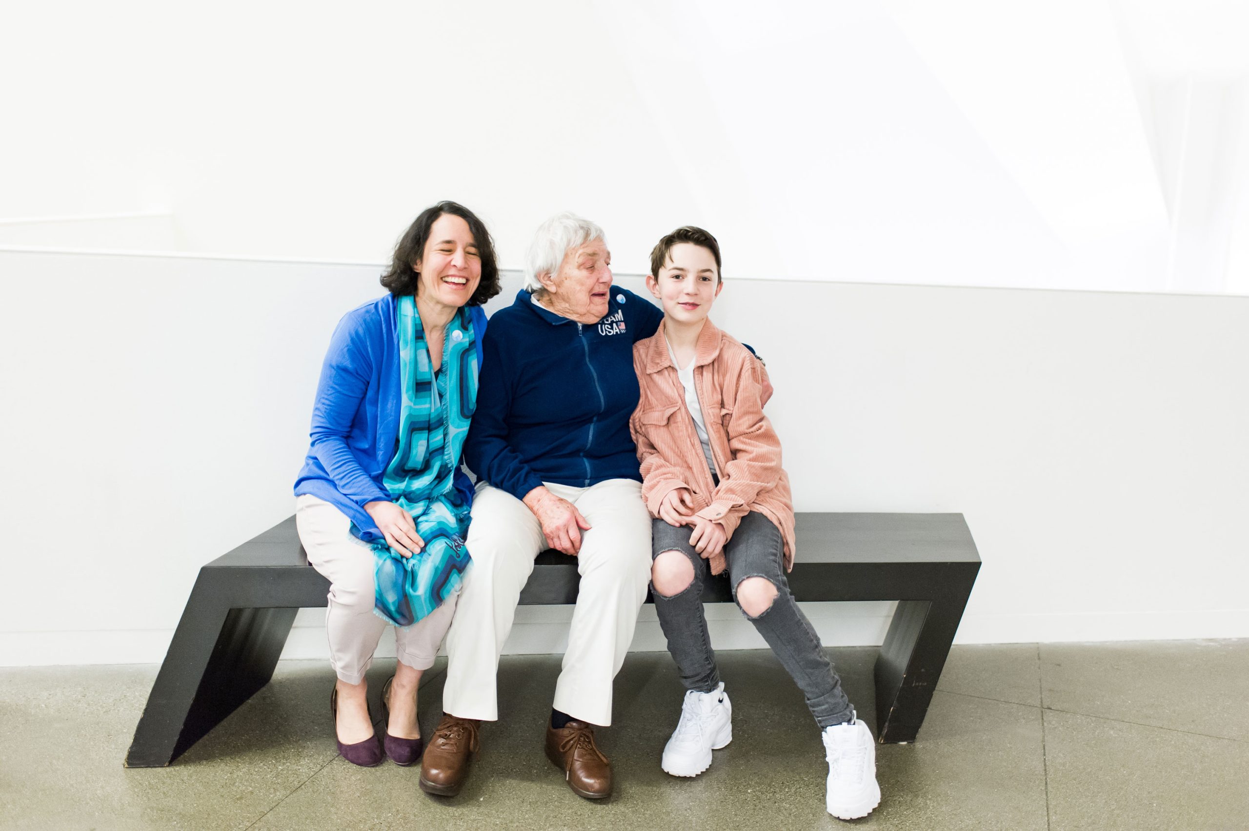 Teen Art Connect intern and <em>What We Hold</em> participant Hannah Krenn’s family at the opening reception.